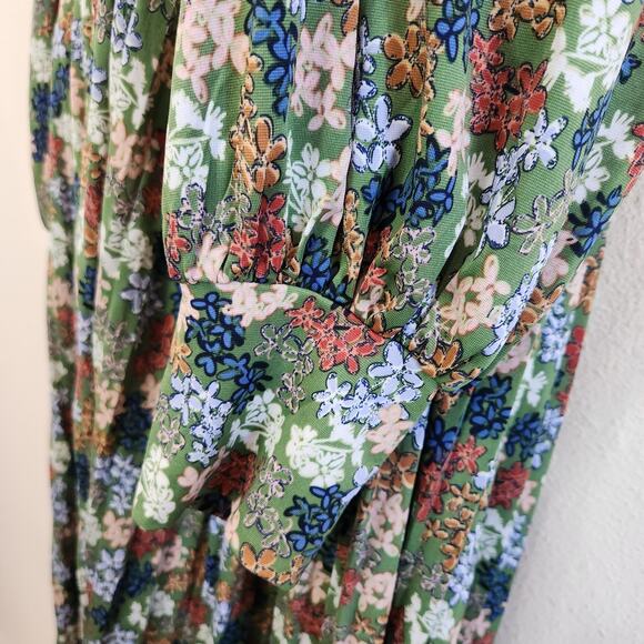 Eloquii Elements Knot Front Pleated Skirt Shift Dress Boho Multi Size 18/20 - Picture 4 of 7
